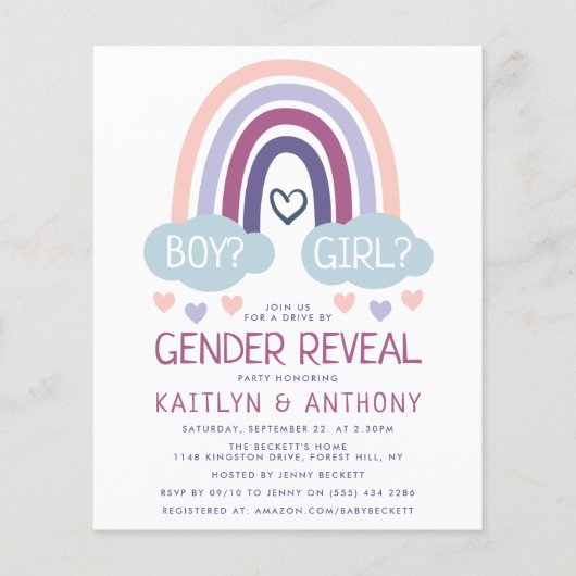 Niedliche Party Einladung des kleinen Regenbogenge (Vorderseite)