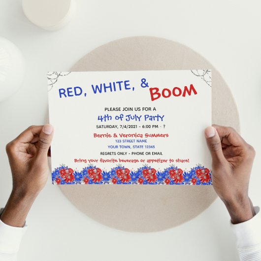 Niedliche Party Einladung vom 4. Juli