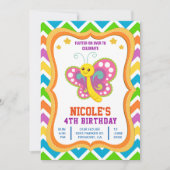 Niedliche Party Einladung von Butterfly-Kindergebu (Vorderseite)