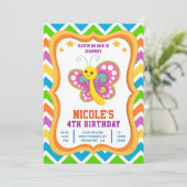 Niedliche Party Einladung von Butterfly-Kindergebu (Stehend Vorderseite)