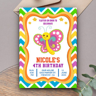 Niedliche Party Einladung von Butterfly-Kindergebu