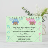 Niedliche Party Einladung von Rosa und Blauem Gesc (Stehend Vorderseite)