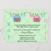 Niedliche Party Einladung von Rosa und Blauem Gesc (Vorne/Hinten)