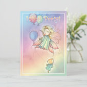 Niedliche Party Einladungen Fairy und Kitty (Stehend Vorderseite)