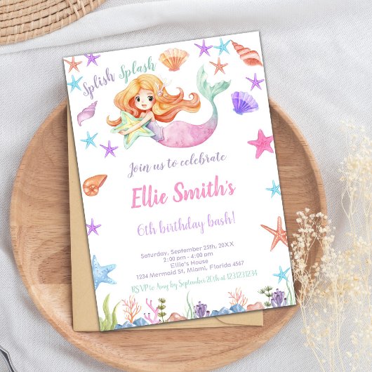 Niedliche Party-Karte für Mädchen Einladung