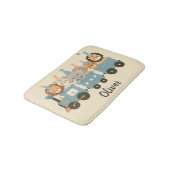 Niedliche Party Tiere im Zug Personalisiert Badematte (Schrägansicht)