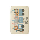 Niedliche Party Tiere im Zug Personalisiert Badematte (Vorderseite Vertikal)