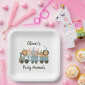 Niedliche Party Tiere im Zug Personalisiert Pappteller (Party)