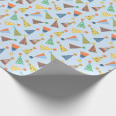 Niedliche Partyhütten in hellblau Geschenkpapier (Ecke)