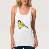 Niedliche Parus Major Bird Cartoon Illustration Tank Top (Vorderseite)