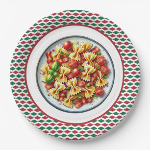 Niedliche Pasta-Fans Pappteller