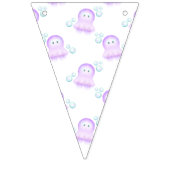 Niedliche Pasta Rosa Kinder Wasserfarbene Quallen Wimpelkette (Zweite Fahne)