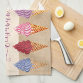 Niedliche Pasta Wasserfarbe Eiscreme Individuelle  Geschirrtuch (Viertel Falte)