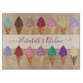 Niedliche Pasta Wasserfarbe Eiscreme Individuelle Schneidebrett (Vorderseite)