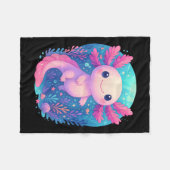 Niedliche Pastel Axolotl Unterwasser Fleecedecke (Vorderseite (Horizontal))