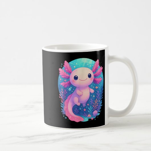 Niedliche Pastel Axolotl Unterwasser Kaffeetasse (Rechts)