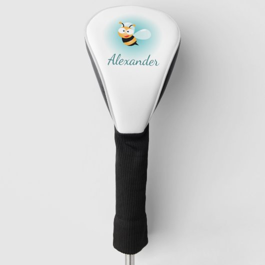 Niedliche Pastel Blue Green Sweet Bumble Bee Carto Golf Headcover (Vorderseite)