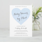 Niedliche Pastel Blue Heart Boy Babydusche per Mai Einladung (Stehend Vorderseite)