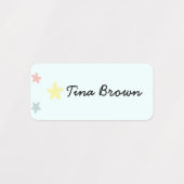 Niedliche Pastel Blume Cloud School Name Bekleidun Etiketten (Design 2)