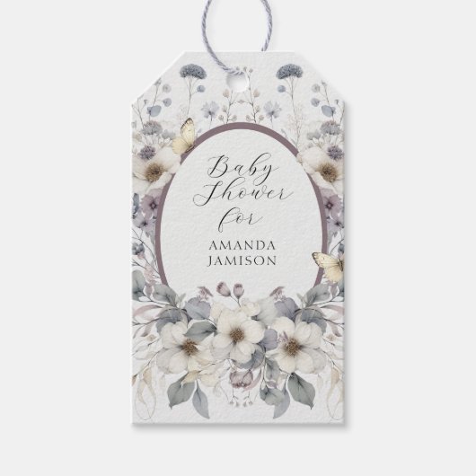 Niedliche Pastel Blume Jugendstil Girl Dusche Geschenkanhänger (Vorderseite)