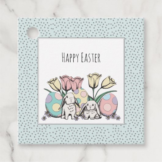 Niedliche Pastel Bunny Happy Oster Geschenkanhänger (Vorderseite)