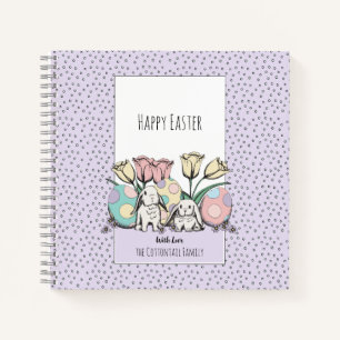 Niedliche Pastel Bunny Rabbit Happy Osterfest Indi Notizblock