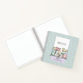 Niedliche Pastel Bunny Rabbit Happy Osterfest Indi Notizblock (Innenseite)