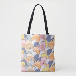 Niedliche Pastel Cat Tote Tasche - Gemütliche & äs