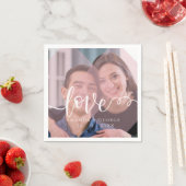 Niedliche Pastel Color Liebe Foto Hochzeitsfeier Serviette (Beispiel)