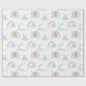 Niedliche Pastel Diamond Burg und Wolken Geschenkpapier (Flach)
