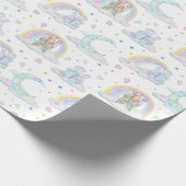 Niedliche Pastel Diamond Burg und Wolken Geschenkpapier (Ecke)