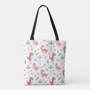 Niedliche Pastel Dinosaur Tote Tasche - Whimsical 