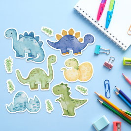 Niedliche Pastel Dinosaurier Wasserfarben Dino Aufkleber