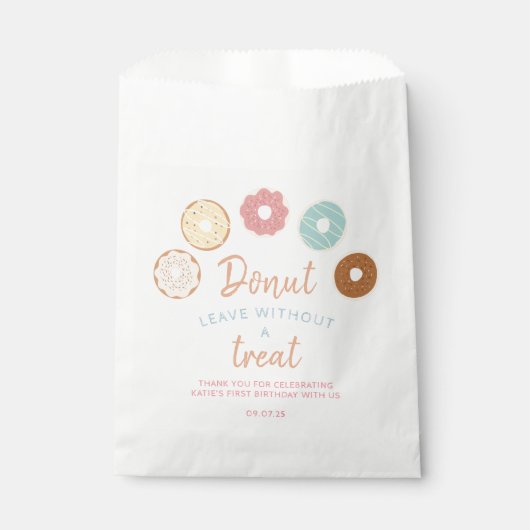 Niedliche Pastel Donut Verließ ohne Leckerei Gebur Geschenktütchen (Vorderseite)