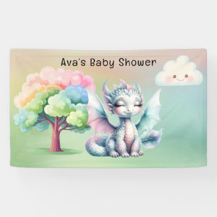 Niedliche Pastel Dragon Babydusche Banner