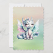 Niedliche Pastel Dragon Babydusche Einladung (Rückseite)