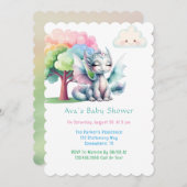 Niedliche Pastel Dragon Babydusche Einladung (Vorne/Hinten)