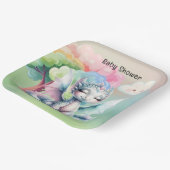 Niedliche Pastel Dragon Babydusche Pappteller (Gewinkelt)