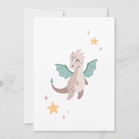 Niedliche Pastel Dragons Kindergeburtstag Party Einladung (Rückseite)