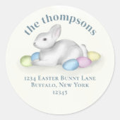 Niedliche Pastel Einfaches Ostern Sonnige Rücksend Runder Aufkleber (Vorderseite)