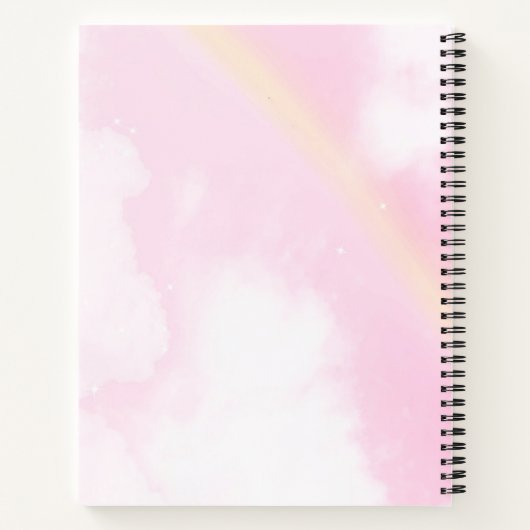 Niedliche Pastel Einhorn mit rosa Sternen für Mädc Notizblock (Rückseite)