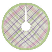 Niedliche Pastel Elegantes Retro Kariertes Muster Polyester Weihnachtsbaumdecke (Vorderseite)