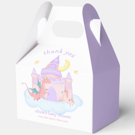 Niedliche Pastel Fairytale Dragon Unicorn Kinderdu Geschenkschachtel (Vorderseite)