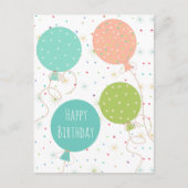 Niedliche Pastel farbige Balloons glücklich zum Ge Postkarte (Vorderseite)