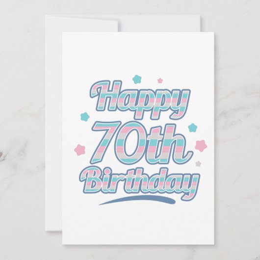 Niedliche Pastel feiert 70. Geburtstag Save The Date (Vorderseite)
