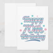 Niedliche Pastel feiert 70. Geburtstag Save The Date (Vorne/Hinten)