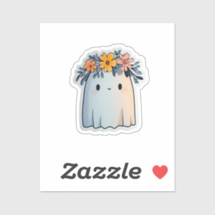 Niedliche Pastel floral Crown Ghost Sticker - Whim