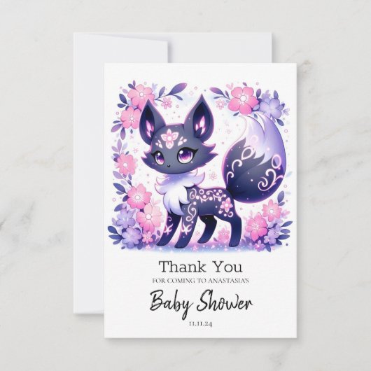 Niedliche Pastel Fox Babydusche Dankeskarte (Vorderseite)