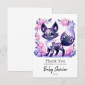 Niedliche Pastel Fox Babydusche Dankeskarte (Vorne/Hinten)