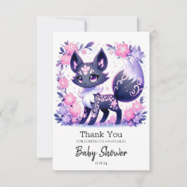 Niedliche Pastel Fox Babydusche Dankeskarte